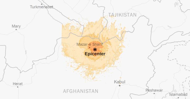 Map: 6.3-Magnitude Earthquake Strikes Afghanistan