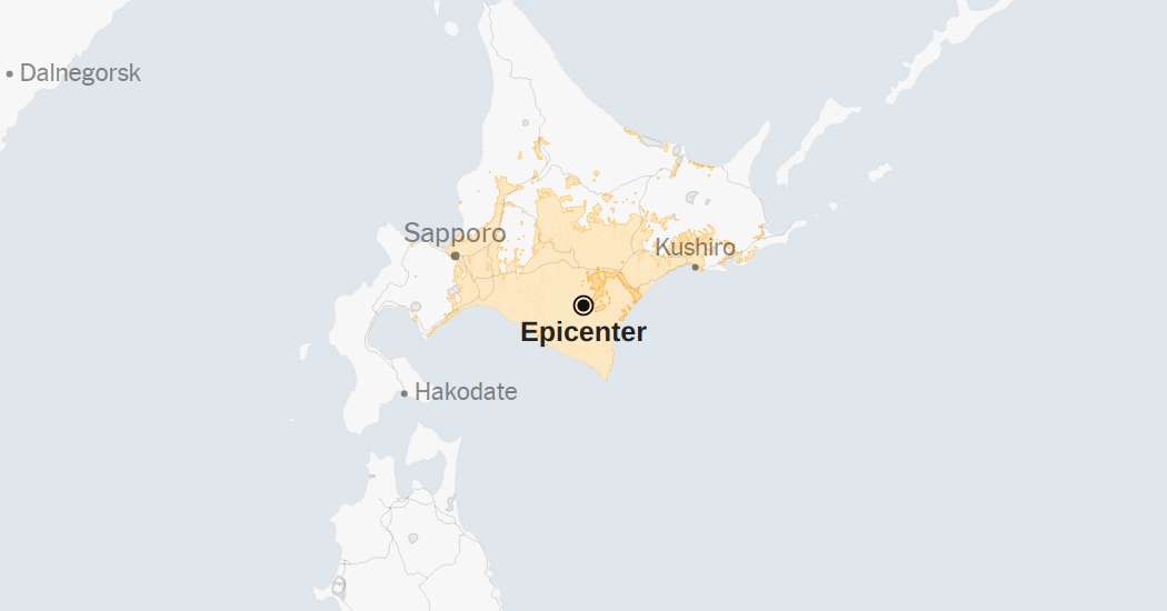Map: 6.1-Magnitude Earthquake Shakes Northern Japan