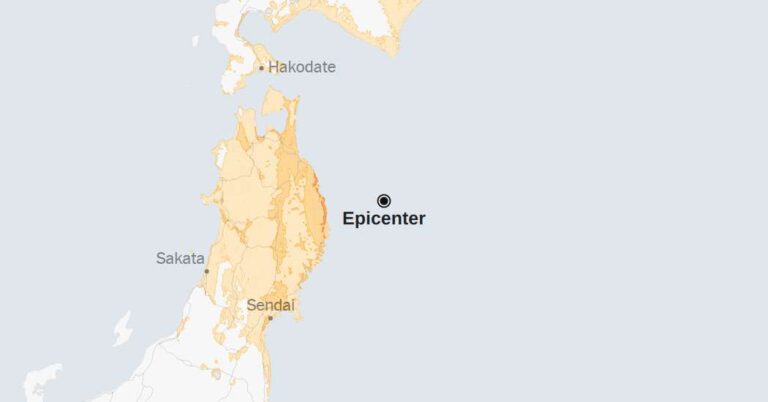 Map: 7.4-Magnitude Earthquake Strikes Near Japan