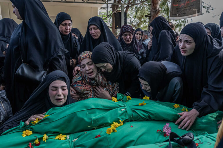 Hundreds Mourn Eight Members of Lebanese Family Killed in Israeli Strike