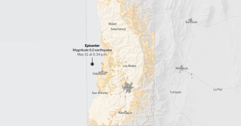 Map: 6.0-Magnitude Earthquake Strikes off the Coast of Chile